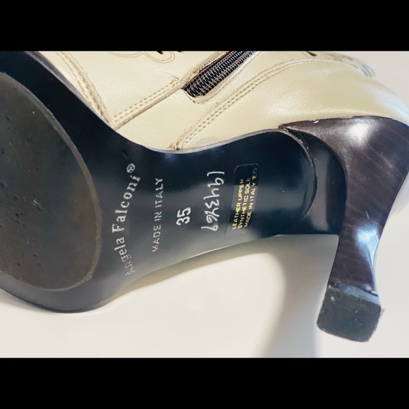 Angela Falconi Cutout Ivory Booties - Picture 11 of 15